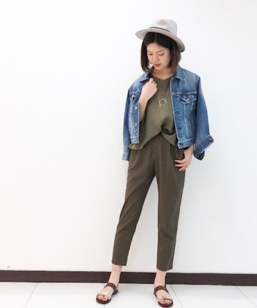 RIVE DROITE（リヴドロワ）の「【通勤服】ストレッチジョーゼットジョッパーパンツ（その他パンツ・レディース・カーキ/ベージュ・38/36）」の2枚目の写真