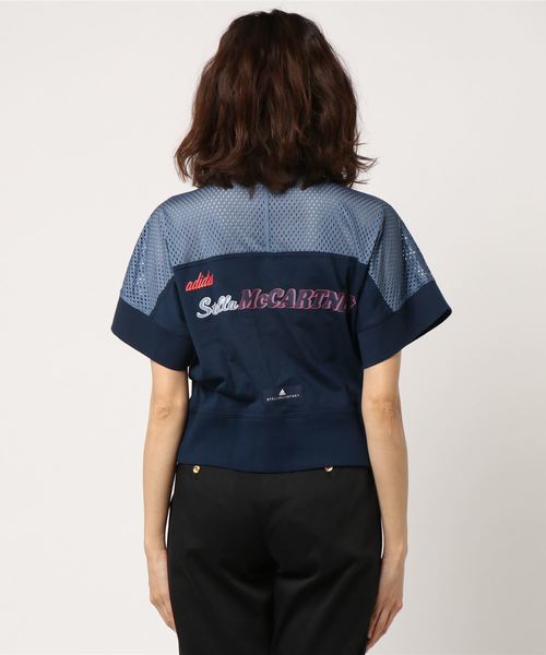 希少】adidas STELLA SPORT Tシャツ メッシュ ネイビー - メルカリ