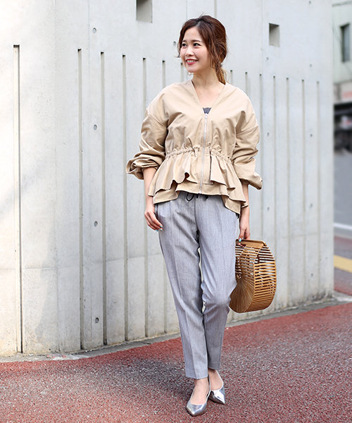 Bou Jeloud（ブージュルード）の「美シルエット・美脚パンツ◇センタープレス ストレッチパンツ（その他パンツ・レディース・ブラック/ライトグレー・36/38/40）」の21枚目の写真