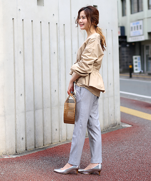 Bou Jeloud（ブージュルード）の「美シルエット・美脚パンツ◇センタープレス ストレッチパンツ（その他パンツ・レディース・ブラック/ライトグレー・36/38/40）」の20枚目の写真