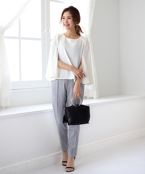 Bou Jeloud（ブージュルード）の「美シルエット・美脚パンツ◇センタープレス ストレッチパンツ（その他パンツ・レディース・ブラック/ライトグレー・36/38/40）」の17枚目の写真