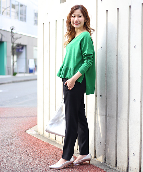 Bou Jeloud（ブージュルード）の「美シルエット・美脚パンツ◇センタープレス ストレッチパンツ（その他パンツ・レディース・ブラック/ライトグレー・36/38/40）」の14枚目の写真