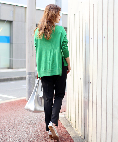 Bou Jeloud（ブージュルード）の「美シルエット・美脚パンツ◇センタープレス ストレッチパンツ（その他パンツ・レディース・ブラック/ライトグレー・36/38/40）」の13枚目の写真