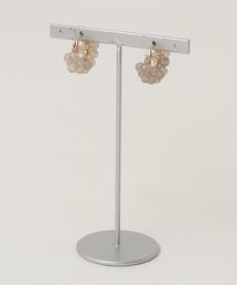 【marinaJEWELRY】14kgf/Gray Chalcedony W wrapped pierced earring