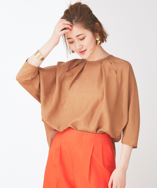 Abahouse Devinette（ドゥヴィネット）の「ウォッシャブルシルクタックプルオーバー（シャツ/ブラウス・レディース・ネイビー/カーキ/キャメル・FREE）」の15枚目の写真