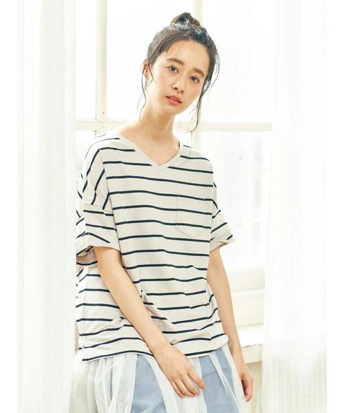 earth music&ecology（アースミュージックアンドエコロジー）の「・ロールアップ袖プルオーバー ●（Tシャツ/カットソー・レディース・レッド/ベージュ/ネイビー/グレー系その他/アイボリー/ブルー・FREE）」の18枚目の写真