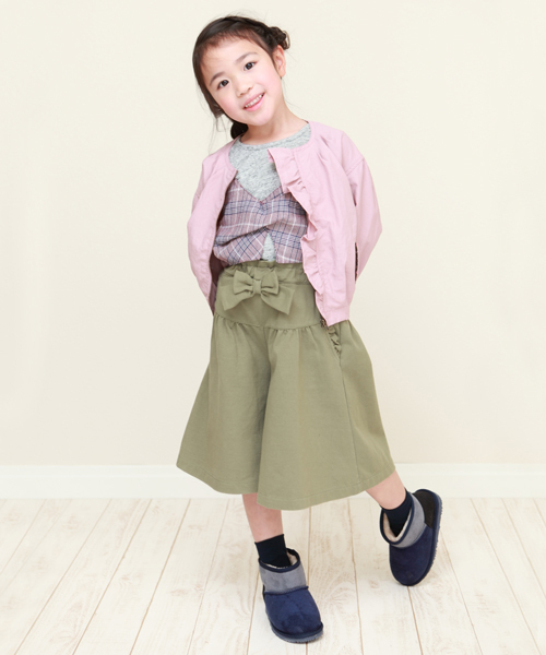 RAGMART(ラグマート)の「リボンワイドキュロット(その他パンツ・キッズ・ネイビー/カーキ・110cm/100cm/120cm/130cm)」の6枚目の写真
