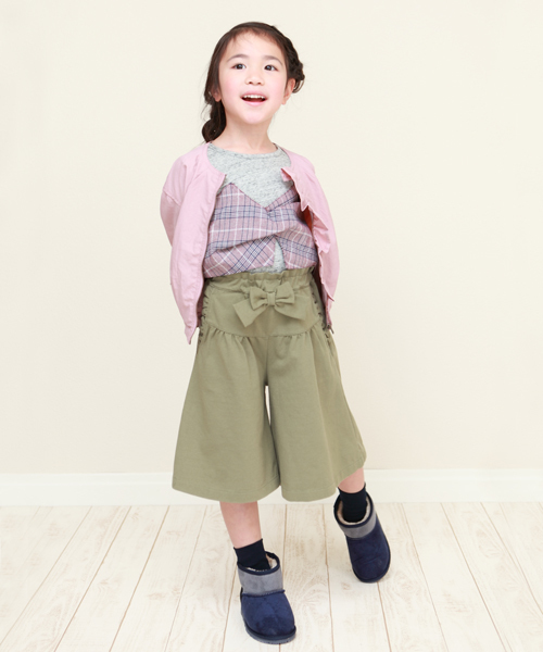 RAGMART(ラグマート)の「リボンワイドキュロット(その他パンツ・キッズ・ネイビー/カーキ・110cm/100cm/120cm/130cm)」の9枚目の写真