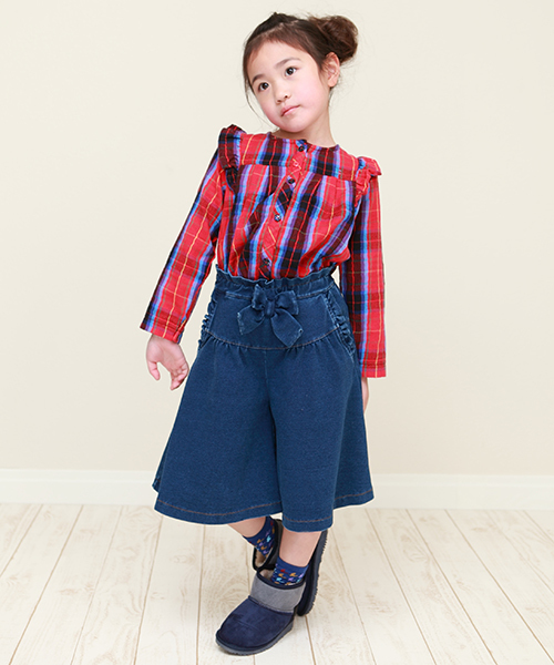 RAGMART(ラグマート)の「リボンワイドキュロット(その他パンツ・キッズ・ネイビー/カーキ・110cm/100cm/120cm/130cm)」の12枚目の写真