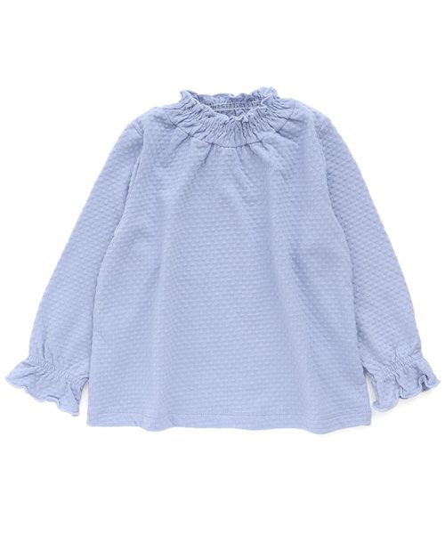 apres les cours(アプレレクール)の「ドットギャザー長袖Tシャツ(Tシャツ/カットソー・キッズ・オフホワイト/ラベンダー・90/100/110/120/80/130/140)」の2枚目の写真