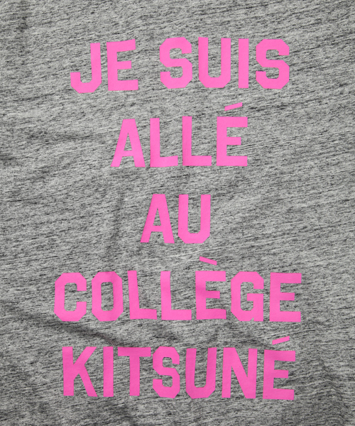 Maison Kitsune(メゾンキツネ)の「【KITSUNE TEE】JE SUIS ALLE AU COLLEGE KITSUNE TEE(Tシャツ/カットソー・メンズ・グレー/コーラル・LARGE/SMALL/X-SMALL/MEDIUM)」の5枚目の写真