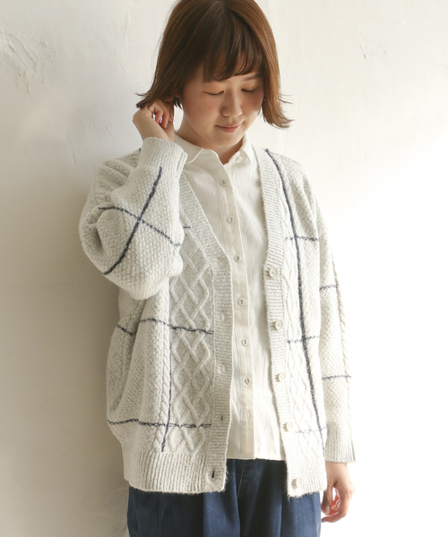 LBC（エルビーシー）の「ウインドペンカーディガン（カーディガン/ボレロ・レディース・ライトグレー/ブラック・M）」の2枚目の写真