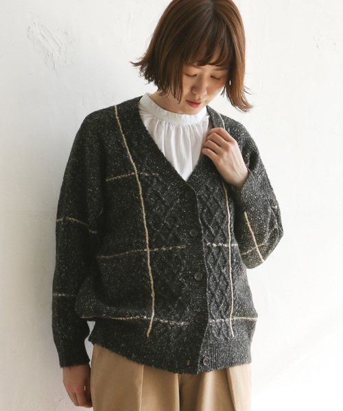 LBC（エルビーシー）の「ウインドペンカーディガン（カーディガン/ボレロ・レディース・ライトグレー/ブラック・M）」の4枚目の写真