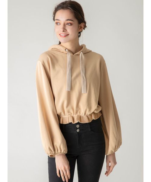 dazzlin(ダズリン)の「スプリングフリルパーカー(パーカー・レディース・ベージュ/グレー/ピンク/アイボリー/ブラック・FREE)」の13枚目の写真