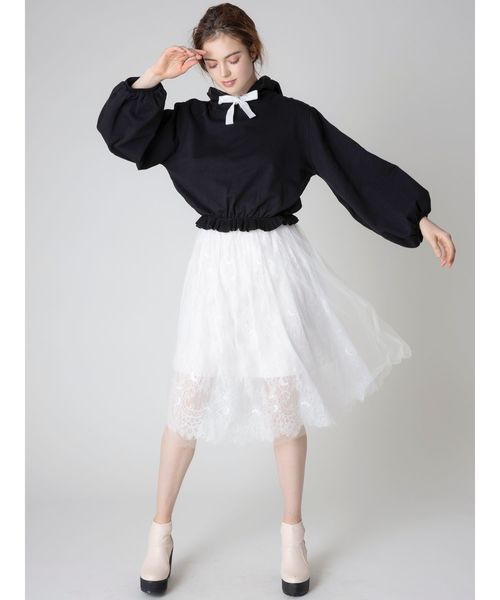 dazzlin(ダズリン)の「スプリングフリルパーカー(パーカー・レディース・ベージュ/グレー/ピンク/アイボリー/ブラック・FREE)」の14枚目の写真