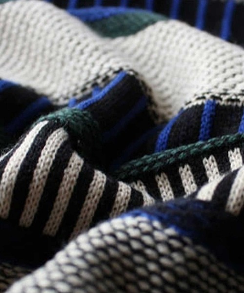 antiqua（アンティカ）の「配色ボーダーニットスカート（スカート・レディース・ブルー系その他/レッド/グリーン/ネイビー・FREE）」の5枚目の写真