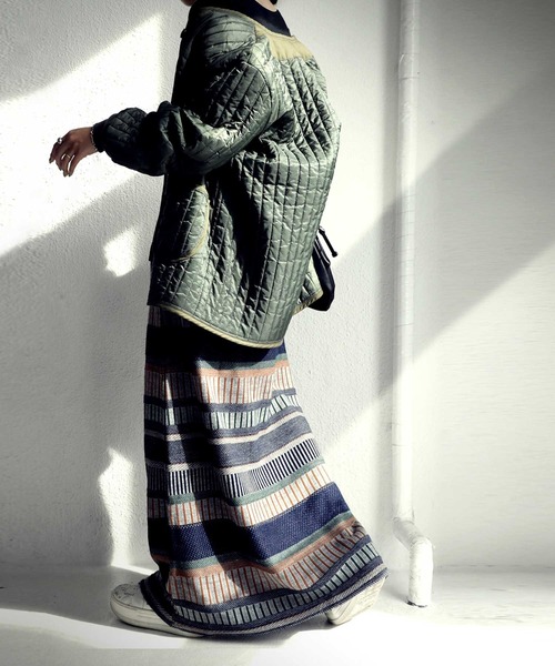 antiqua（アンティカ）の「配色ボーダーニットスカート（スカート・レディース・ブルー系その他/レッド/グリーン/ネイビー・FREE）」の22枚目の写真