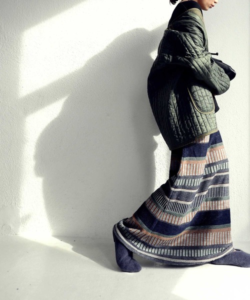 antiqua（アンティカ）の「配色ボーダーニットスカート（スカート・レディース・ブルー系その他/レッド/グリーン/ネイビー・FREE）」の20枚目の写真