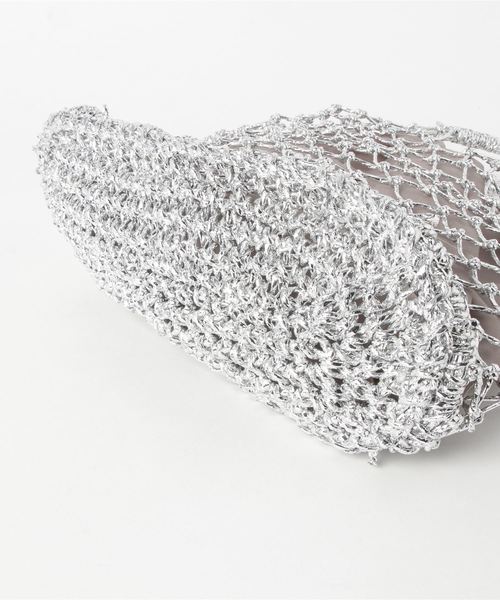 WEGO(ウィゴー)の「WEGO/巾着付きネットメッシュトートバッグ(トートバッグ・レディース・シルバー・FREE)」の4枚目の写真