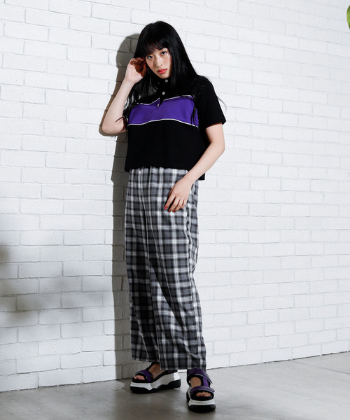 WEGO(ウィゴー)の「WEGO/チェックイージーワイドパンツ(その他パンツ・レディース・グレー系その他/ベージュ系その他/パープル系その他/イエロー系その他・FREE)」の21枚目の写真