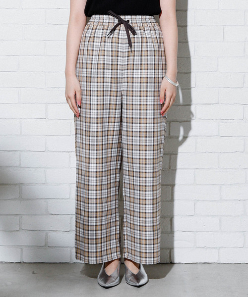 WEGO(ウィゴー)の「WEGO/チェックイージーワイドパンツ(その他パンツ・レディース・グレー系その他/ベージュ系その他/パープル系その他/イエロー系その他・FREE)」の18枚目の写真