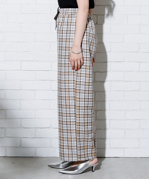 WEGO(ウィゴー)の「WEGO/チェックイージーワイドパンツ(その他パンツ・レディース・グレー系その他/ベージュ系その他/パープル系その他/イエロー系その他・FREE)」の20枚目の写真