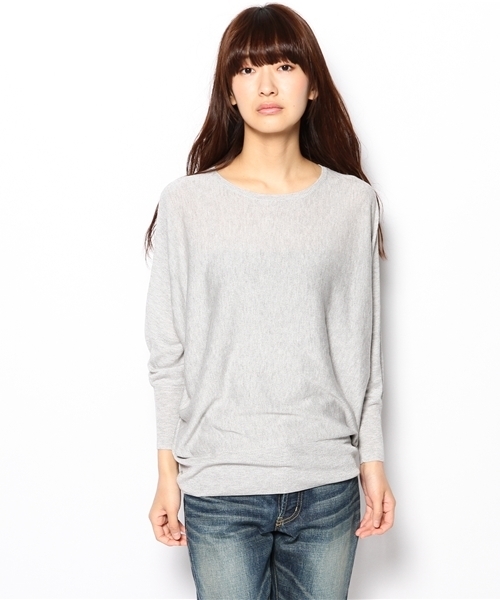 green label relaxing（グリーンレーベルリラクシング）の「GO R/N WIDE ドルマン POニット ◆（ニット/セーター・レディース・ライトグレー/ダークグレー/ピンク・38/36）」の13枚目の写真
