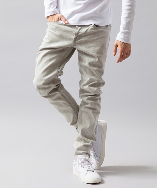 MONKEY TIME（モンキータイム）の「MT∴ シェービング ストレッチデニム スキニーパンツ ◆（デニムパンツ・メンズ・ライトグレー/ライトブルー・X-LARGE/LARGE/MEDIUM/SMALL）」の3枚目の写真