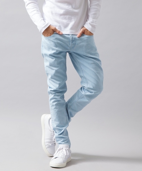 MONKEY TIME（モンキータイム）の「MT∴ シェービング ストレッチデニム スキニーパンツ ◆（デニムパンツ・メンズ・ライトグレー/ライトブルー・X-LARGE/LARGE/MEDIUM/SMALL）」の6枚目の写真