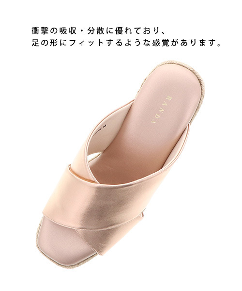 RANDA(ランダ)の「ストレスフリー/クロスミュールサンダル(サンダル・レディース・ブラック/ブルー/オレンジ/ゴールド・S/M/L/LL)」の7枚目の写真