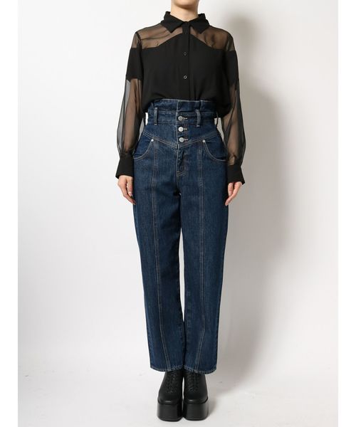 EMODA（エモダ）の「シアードッキングシャツ（シャツ/ブラウス・レディース・ブラック/ブラウン/オレンジ・FREE）」の15枚目の写真