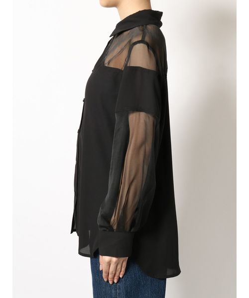 EMODA（エモダ）の「シアードッキングシャツ（シャツ/ブラウス・レディース・ブラック/ブラウン/オレンジ・FREE）」の17枚目の写真