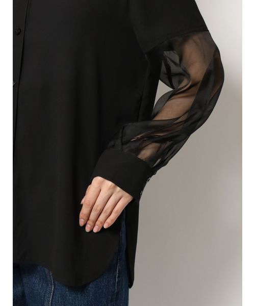 EMODA（エモダ）の「シアードッキングシャツ（シャツ/ブラウス・レディース・ブラック/ブラウン/オレンジ・FREE）」の20枚目の写真