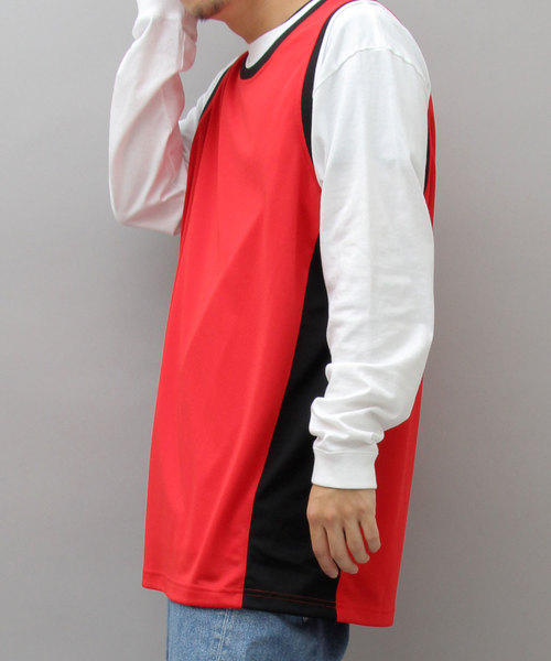 United Athle(ユナイテッドアスレ)の「【 United Athle / ユナイテッドアスレ 】 4.1オンス ドライ バスケットボールシャツ / 速乾(タンクトップ・メンズ・ホワイト/ブラック/パープル/レッド・M/L)」の4枚目の写真