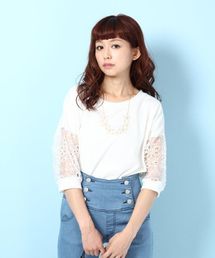 Heather | ソデオーガンレースTシャツ　546320(Tシャツ/カットソー)
