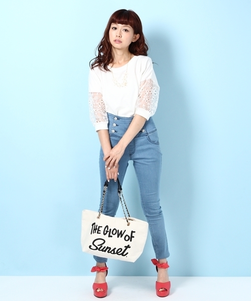 Heather(ヘザー)の「ソデオーガンレースTシャツ 546320(Tシャツ/カットソー・レディース・アイボリー/ヘザ-グレー/ライトイエロー・FREE)」の12枚目の写真