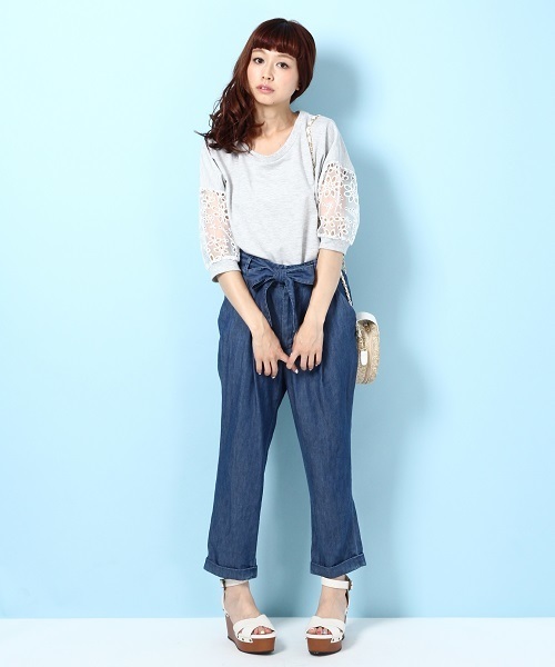 Heather(ヘザー)の「ソデオーガンレースTシャツ 546320(Tシャツ/カットソー・レディース・アイボリー/ヘザ-グレー/ライトイエロー・FREE)」の13枚目の写真