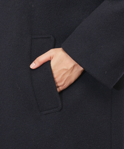 PUAL CE CIN（ピュアルセシン）の「Vネックノーカラーコート（ステンカラーコート・レディース・チャコールグレー/ネイビー・FREE）」の3枚目の写真