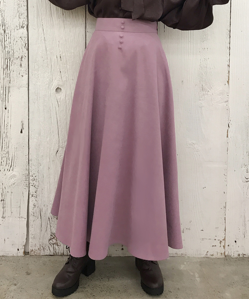 one after another NICE CLAUP（ワンアフターアナザーナイスクラップ）の「【WEB限定】フレアロングスカート（スカート・レディース・ホワイト/ブラック系その他/ベージュ系その他/ブラウン系その他/パープル系その他/その他/ベージュ・FREE）」の6枚目の写真