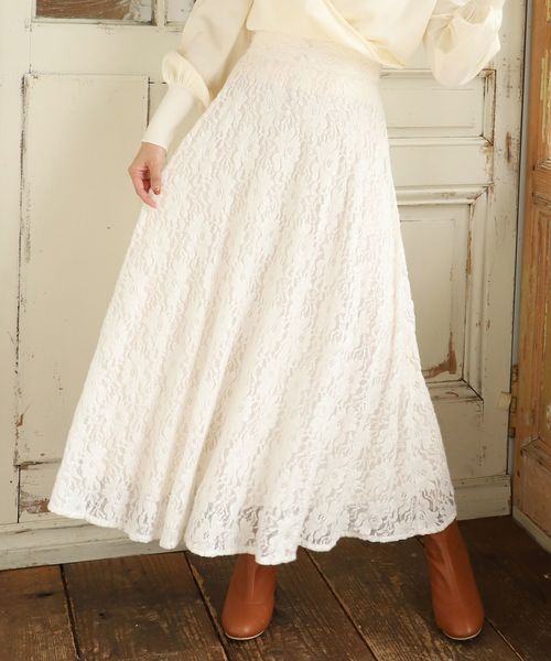 one after another NICE CLAUP（ワンアフターアナザーナイスクラップ）の「【WEB限定】フレアロングスカート（スカート・レディース・ホワイト/ブラック系その他/ベージュ系その他/ブラウン系その他/パープル系その他/その他/ベージュ・FREE）」の2枚目の写真