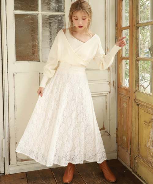 one after another NICE CLAUP（ワンアフターアナザーナイスクラップ）の「【WEB限定】フレアロングスカート（スカート・レディース・ホワイト/ブラック系その他/ベージュ系その他/ブラウン系その他/パープル系その他/その他/ベージュ・FREE）」の8枚目の写真