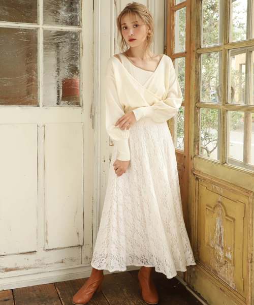 one after another NICE CLAUP（ワンアフターアナザーナイスクラップ）の「【WEB限定】フレアロングスカート（スカート・レディース・ホワイト/ブラック系その他/ベージュ系その他/ブラウン系その他/パープル系その他/その他/ベージュ・FREE）」の9枚目の写真