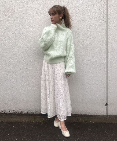 one after another NICE CLAUP（ワンアフターアナザーナイスクラップ）の「【WEB限定】フレアロングスカート（スカート・レディース・ホワイト/ブラック系その他/ベージュ系その他/ブラウン系その他/パープル系その他/その他/ベージュ・FREE）」の11枚目の写真