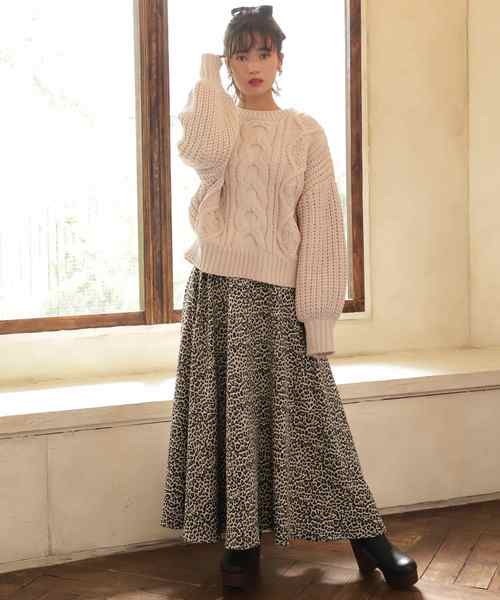 one after another NICE CLAUP（ワンアフターアナザーナイスクラップ）の「【WEB限定】フレアロングスカート（スカート・レディース・ホワイト/ブラック系その他/ベージュ系その他/ブラウン系その他/パープル系その他/その他/ベージュ・FREE）」の14枚目の写真