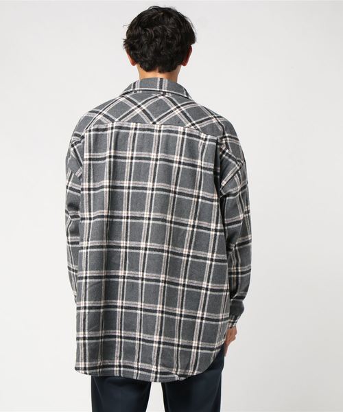 おしゃれスタ(オシャレスタ)の「ビッグシルエットUKチェックCPOシャツジャケット(IR)(その他アウター・メンズ・ネイビー/グレー/モカ・M/L)」の6枚目の写真