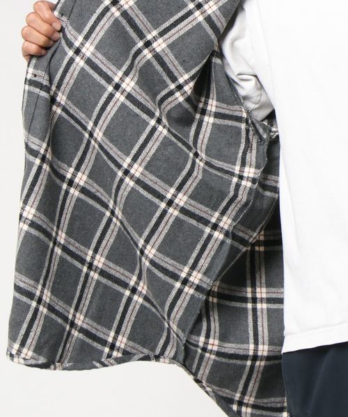 おしゃれスタ(オシャレスタ)の「ビッグシルエットUKチェックCPOシャツジャケット(IR)(その他アウター・メンズ・ネイビー/グレー/モカ・M/L)」の5枚目の写真