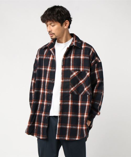 おしゃれスタ(オシャレスタ)の「ビッグシルエットUKチェックCPOシャツジャケット(IR)(その他アウター・メンズ・ネイビー/グレー/モカ・M/L)」の22枚目の写真