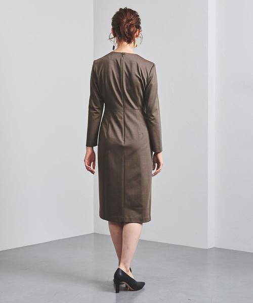 ユナイテッドアローズ　カシュクールワンピース40 UNITED ARROWS（ユナイテッドアローズ）の「UBCS タック