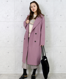 n'ee-ne | フェイクメルトンのダブルコート(チェスターコート)