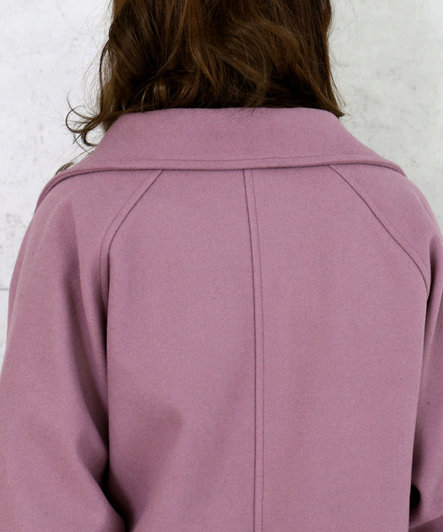 n'ee-ne（ネーネ）の「フェイクメルトンダブルコート（チェスターコート・レディース・ブラック/アイボリー/モカ/ダークラベンダー/グレイッシュベージュ/ベージュ・FREE）」の15枚目の写真